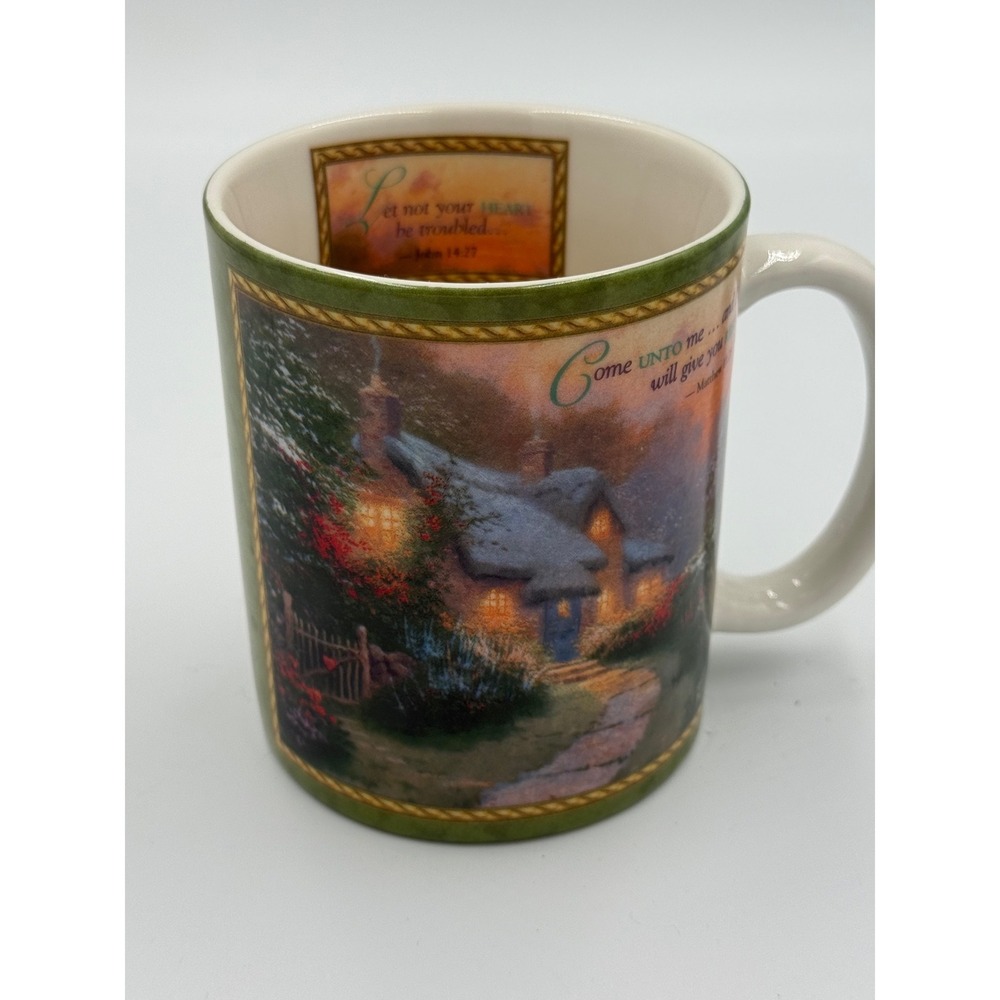 Thomas Kinkade "Glory of Evening" 14 oz. Ceramic Scripture Mug by AMCAL (2004)